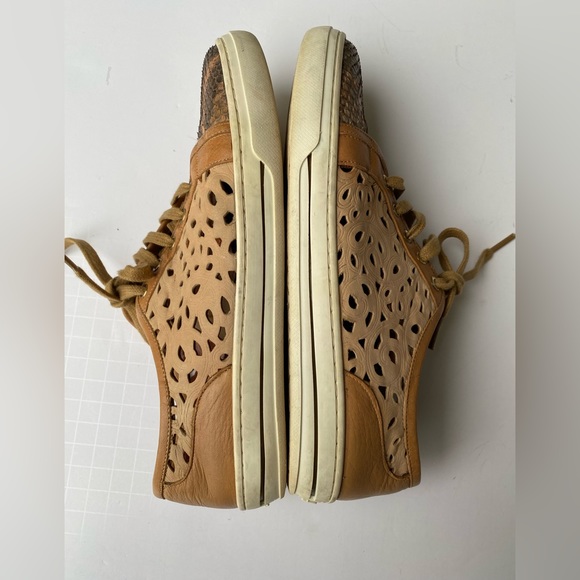 Franco Cuadra Brown casual Women's Python Snakeskin Leather Sneakers US 7-71/2 - Picture 7 of 15